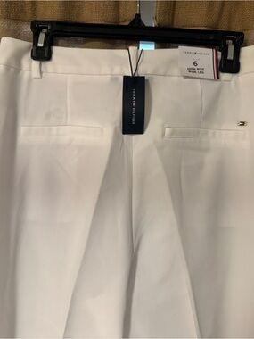 Tommy Hilfiger White High-Rise Wide-Leg Trousers